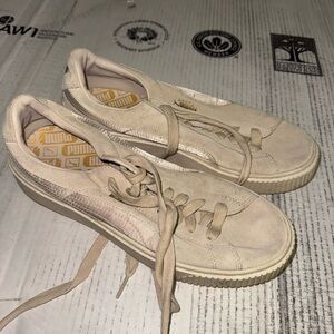 Puma Light Tan Suede Sneakers